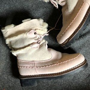 LAST CHANCE!! Suede / Shearling Winter Boots Pink